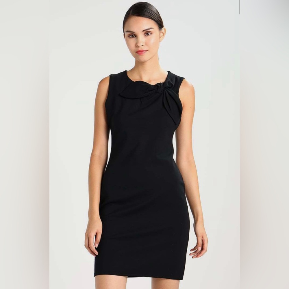 NWT Banana Republic Bow Neck Ponte Sheath Black Dress Size 0